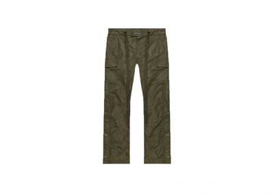 Pre-owned Fear Of God  Nylon Cargo Pants Olive Green