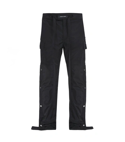 Pre-owned Fear Of God  Nylon Cargo Snap Pants Black