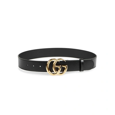 Gucci Black Thin Gg Marmont Belt