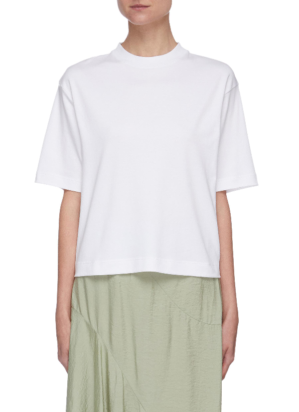 Vince Wide Sleeve Crop Cotton T-shirt In White | ModeSens