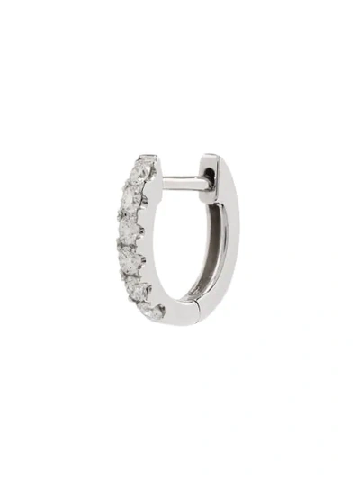 Roxanne First 14k White Gold Small Chubby Diamond Huggie Earring