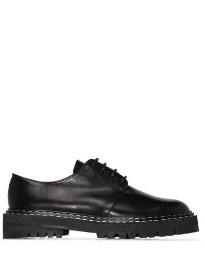 Atp Atelier Maglie Contrast-stitch Derby Shoes In Black