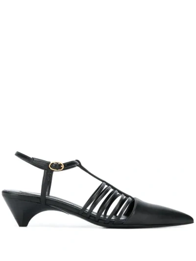 Stella Mccartney Cage Pointed-toe Pumps In Black