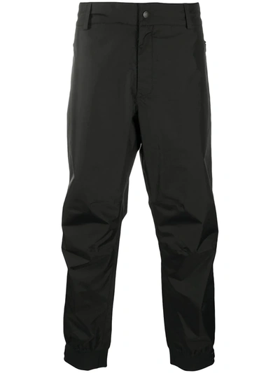 Moncler Technical Fabric Straight Leg Trousers In Black