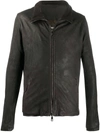 Giorgio Brato Slim Fit Leather Jacket In Brown