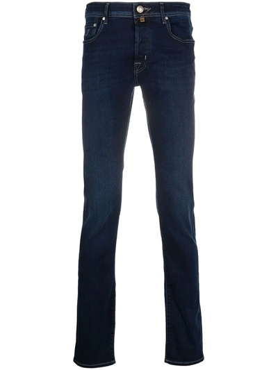 Jacob Cohen Stonewashed Straight-leg Jeans In Blue