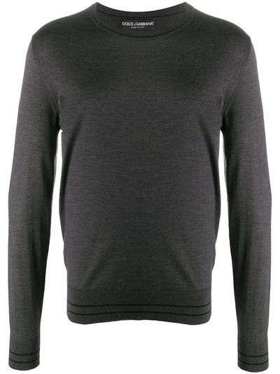 Dolce & Gabbana Lightweight Knitted Jumper In Grey