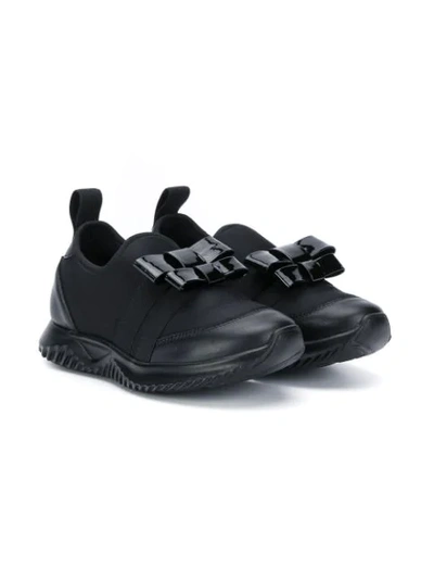 Montelpare Tradition Kids' Bow-detail Trainers In Black