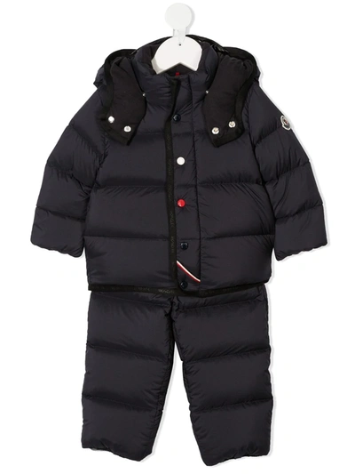 Moncler Babies' Padded Down Tracksuit In Blue
