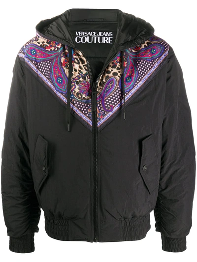 Versace Jeans Couture Bomberjacke Mit Paisley-print In Black