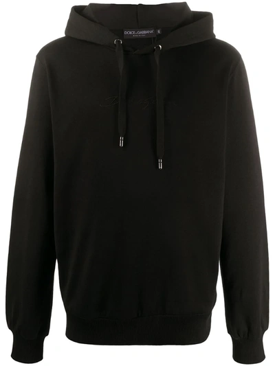 Dolce & Gabbana Embroidered Hoodie In Black