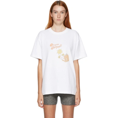 Jacquemus White & Orange 'le T-shirt Jacques' T-shirt