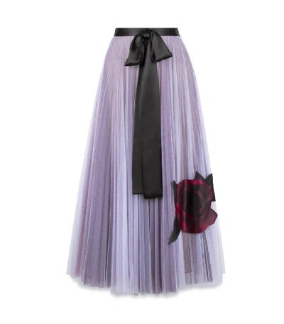 Christopher Kane Tulle Skirt With Gazar Rose In Purple