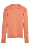 Free People The Rickie Mock Neck T-shirt In Sunset
