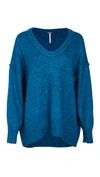 Free People Brookside Tunic Sweater In Halcyon Blue