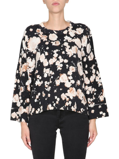 Boutique Moschino Floral Long-sleeve Jumper In Black