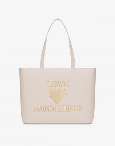 Love Moschino Padded Heart Shopper In Ivory