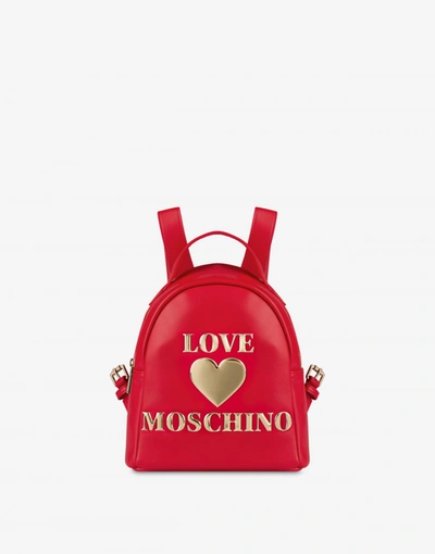 Love Moschino Padded Heart Small Backpack In Black