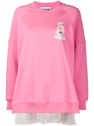 Moschino Cake Teddy Bear Sweatshirt In Pink