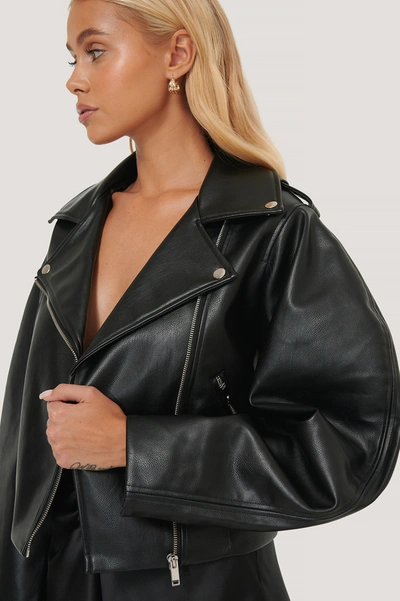 Na-kd Balloon Sleeve Biker Pu Jacket Black ModeSens - Main Image
