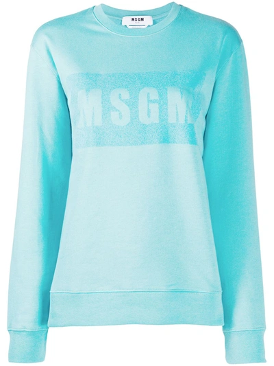 Msgm Logo Sweatshirt In Blue