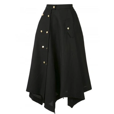 Loewe Black Gold Button Skirt