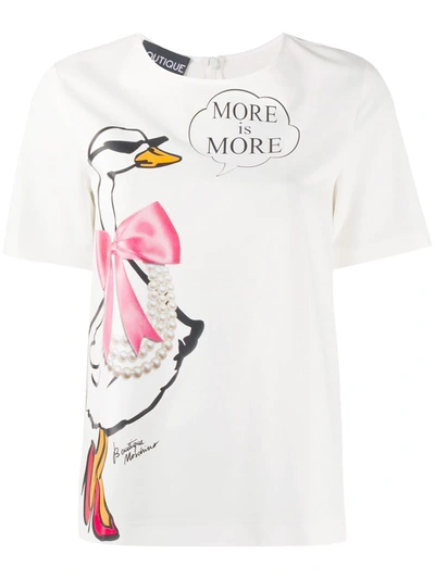 Boutique Moschino Vanity Goose Crepe T-shirt In White