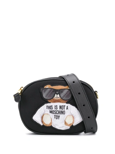 Moschino Micro Teddy Bear Belt Bag In Black