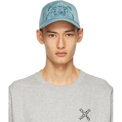 Kenzo Embroidered Tiger Cap In 62 - Glaci