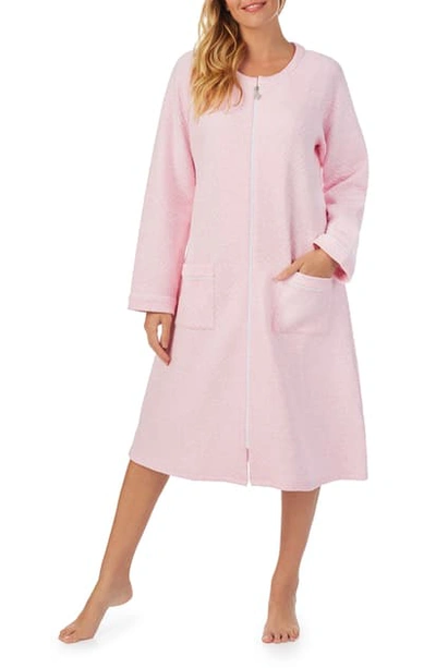 Eileen West Diamond Quilt Zip Robe In Chambray Pink