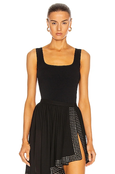 Alaïa Square-neck Sleeveless Bodysuit In Black