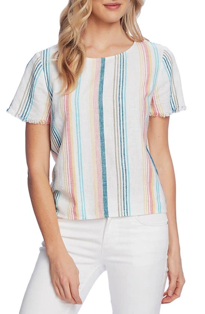 Vince Camuto Beach Stripe Top In Ocean Wave