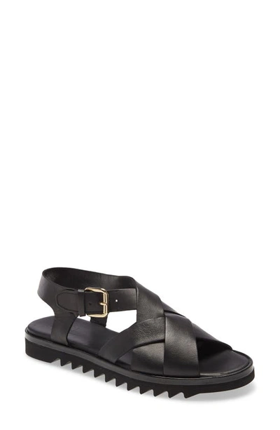 Agl Attilio Giusti Leombruni Multiband Sport Sandal In Black Leather