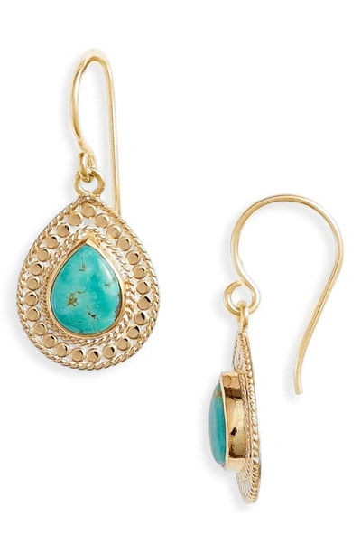Anna Beck Turquoise Teardrop Earrings In Gold/ Turquoise