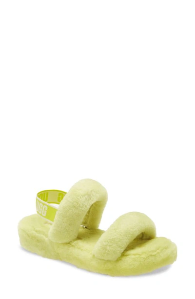 Ugg Yellow Fluff Yeah Shearling Sandals In Margarita green ModeSens