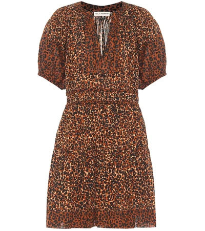 Ulla Johnson Mariana Pintucked Leopard-print Cotton-voile Mini Dress