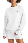 Champion Reverse Weave Boyfriend Sweatshirt In White