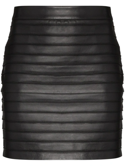 Alessandra Rich High-waist Layered-look Mini Skirt In Black