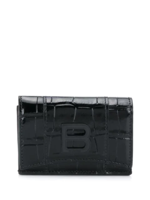Balenciaga Mini Hourglass Wallet On Chain Bag In Black | ModeSens