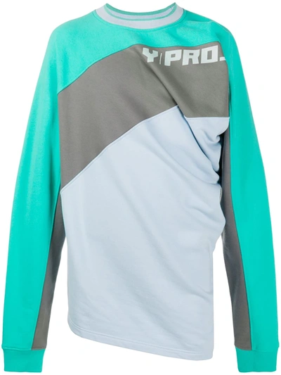Y/project Long Sleeve Colour-block Jumper In Blue