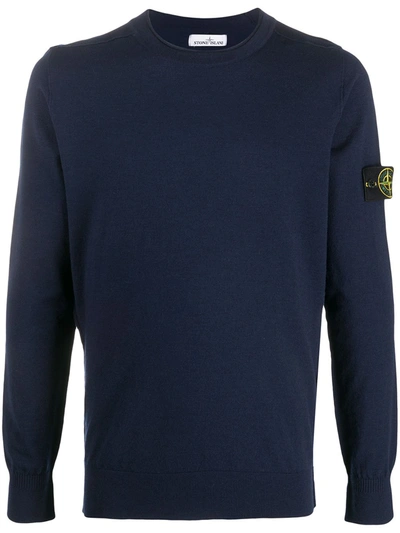 Stone Island 591a1 Wool Knitwear Marine Blue