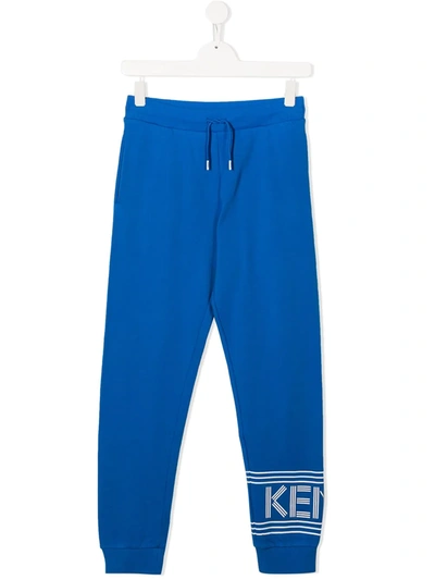 Kenzo Kids' Blue Sweatpants For Boy With Logo