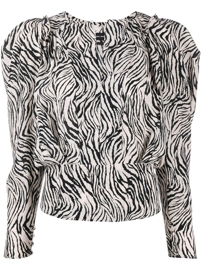 Isabel Marant Printed Gathered-sleeves Blouse In Fantasia