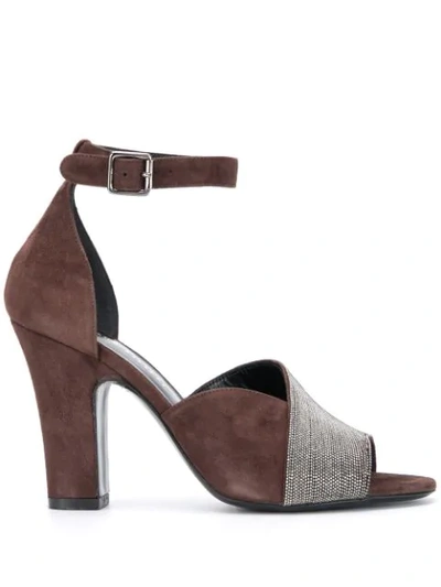 Fabiana Filippi Monili-embellished Sandals In Brown