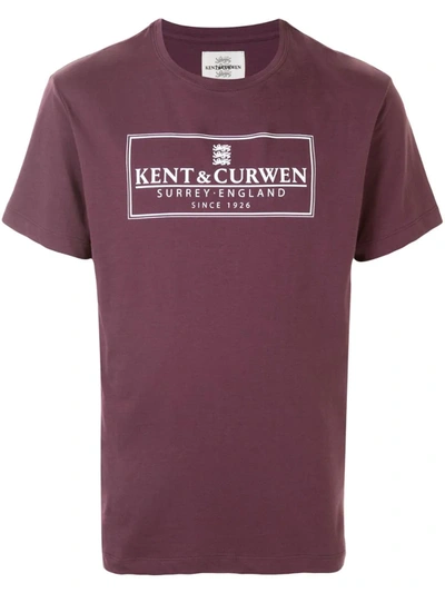 Kent & Curwen Short Sleeve Logo Print T-shirt In Purple