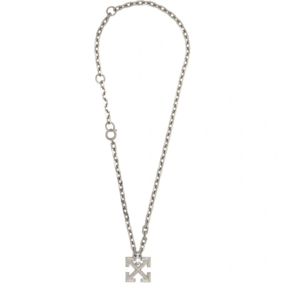 Off-white Arrows Pendant Necklace In Silver