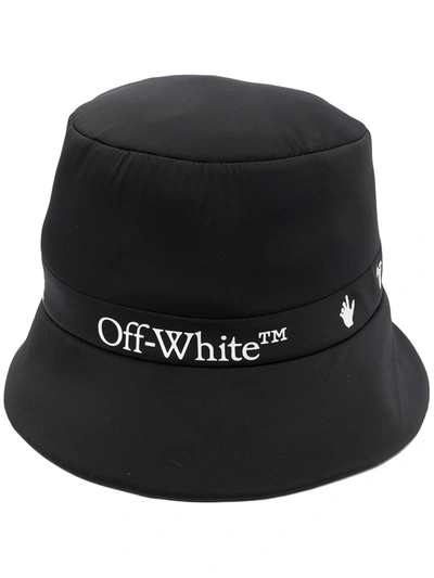 Off-white Logo-print Reversible Bucket Hat In Black