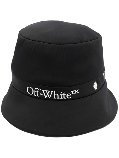 Off-white Logo-print Reversible Bucket Hat In Black,white