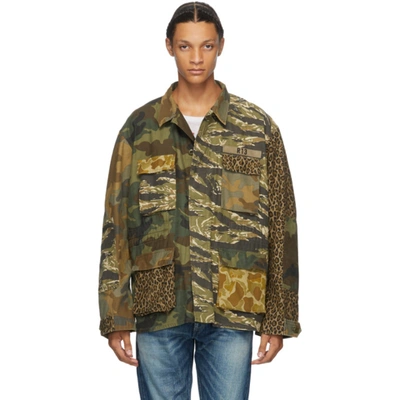R13 Cinched Waist Camouflage Print Jacket