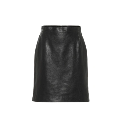 Balenciaga Leather Skirt In Black